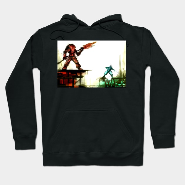 Shattered Interspecies Encounter Print Hoodie by JHeavenor